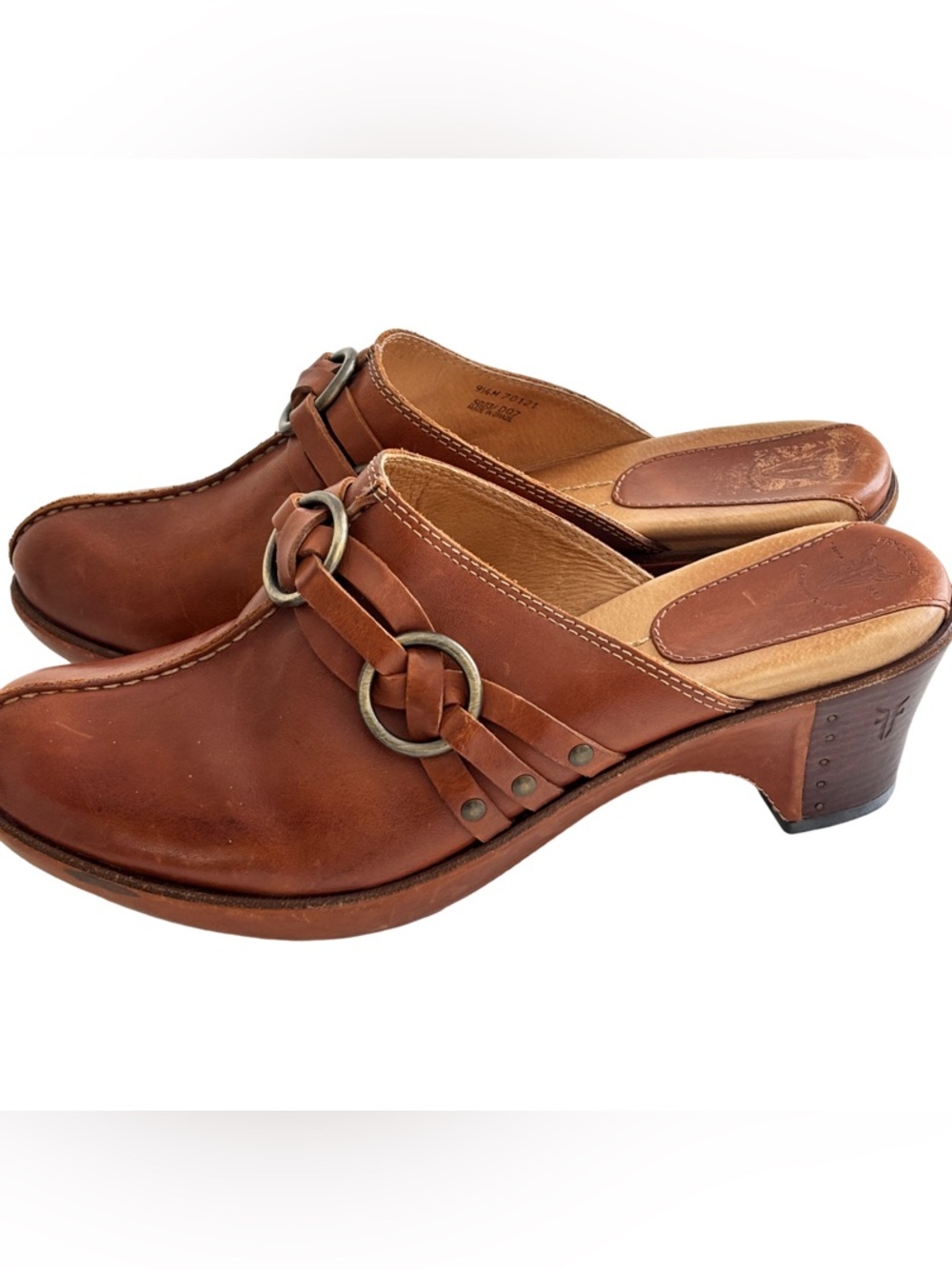 Frye Cheryl Clog in Cognac Brown Size 9.5
